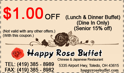 $1 Off Happy Rose Buffet « ShopToledoCoupons